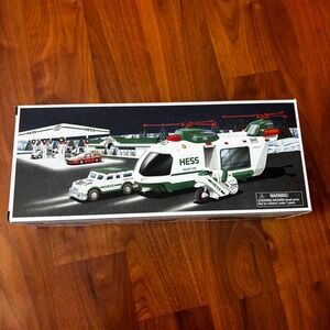 2001 Hess Helicopter with Motorcycle and Cruiser Toy Set with Original Box